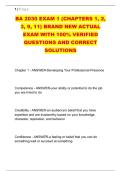BA 2030 EXAM 1 &lpar;CHAPTERS 1&comma; 2&comma; &NewLine;3&comma; 9&comma; 11&rpar; BRAND NEW ACTUAL &NewLine;EXAM WITH 100&percnt; VERIFIED &NewLine;QUESTIONS AND CORRECT &NewLine;SOLUTIONS