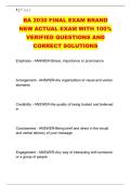 BA 2030 FINAL EXAM BRAND &NewLine;NEW ACTUAL EXAM WITH 100&percnt; &NewLine;VERIFIED QUESTIONS AND &NewLine;CORRECT SOLUTIONS 