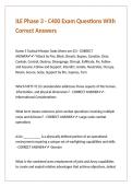 ILE Phase 3 - C400 Exam Questions With Correct Answers 