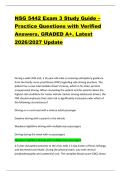 NSG 5442 Exam 3 Study Guide &ndash; &NewLine;Practice Questions with Verified &NewLine;Answers&period; GRADED A&plus;&period; Latest &NewLine;2026&sol;2027 Update 