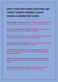 APEA 3 EXAM 2026 UPDATE QUESTIONS AND&NewLine;CORRECT VERIFIED ANSWERS ALREADY&NewLine;GRADED A&plus; &lpar;BRAND NEW VISION&rpar;&NewLine;