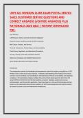 USPS 421 WINDOW CLERK EXAM POSTAL SERVICE &NewLine;SALES CUSTOMER SERVICE QUESTIONS AND &NewLine;CORRECT ANSWERS &lpar;VERIFIED ANSWERS&rpar; PLUS &NewLine;RATIONALES 2026 Q&A &vert; INSTANT DOWNLOAD &NewLine;PDF&period;