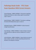 Pathology Study Guide - FTCC State Exam Questions With Correct Answers