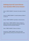 Pathology Exam-NC Funeral Director Exam Questions With Correct Answers