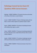 Pathology Funeral Service Exam NC Questions With Correct Answers