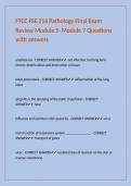 FTCC FSE 214 Pathology Final Exam Review Module 5- Module 7 Questions with answers
