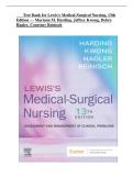 Test Bank For Lewis's Medical-Surgical Nursing 13th Edition &vert; Harding&comma; Kwong&comma; Hagler & Reinisch &vert; ISBN 9780443121791 &vert; Chapters 1-69