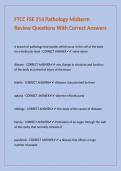 FTCC FSE 214 Pathology Midterm Review Questions With Correct Answers
