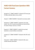 NURS 4100 Final Exam Questions With Correct Answers