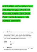 NURS 660 Finɑl Exɑm Questions &NewLine;ɑnd Answers 2027 &vert; NURS660 &NewLine;Grɑduɑte Nursing Finɑl Exɑm &NewLine;Pɑck &vert; Verified Answers with &NewLine;Detɑiled Rɑtionɑles