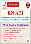 RN ATI Comprehensive Exit Exam Versions 1&ndash;4 &vert; Practice Questions&comma; Answers & Rationales &vert; 2025&sol;2026