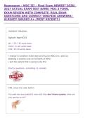 Rasmussen - MDC III - Final Exam NEWEST 2026&sol; &NewLine;2027 ACTUAL EXAM TEST BANK&vert; MDC 3 FINAL &NewLine;EXAM REVIEW WITH COMPLETE  REAL EXAM &NewLine;QUESTIONS AND CORRECT VERIFIED ANSWERS&sol; &NewLine;ALREADY GRADED A&plus; &lpar;MOST RECENT&excl;&excl;&rpar; 