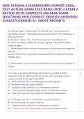 MDC III EXAM 2 &lpar;RASMUSSEN&rpar; NEWEST 2026&sol; &NewLine;2027 ACTUAL EXAM TEST BANK&vert; MDC 3 EXAM 2 &NewLine;REVIEW WITH COMPLETE 400 REAL EXAM &NewLine;QUESTIONS AND CORRECT VERIFIED ANSWERS&sol; &NewLine;ALREADY GRADED A&plus; &lpar;MOST RECENT&excl;&excl;&rpar;