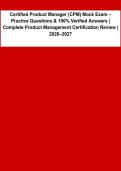 Certified Product Manager &lpar;CPM&rpar; Mock Exam 2026&ndash;2027 &vert; AIPMM Practice Questions & Verified Answers &vert; Complete Certification Review&NewLine;
