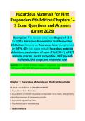 Hazardous Materials for First Responders 6th Edition Chapter 1 &ndash; Comprehensive Exam Questions and Answers&comma; HazMat Safety Concepts & Study Guide