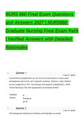 NURS 660 Final Exam 2027 &vert; Practice Questions & Detailed Rationales &vert; Graduate Nursing