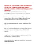 Nevada Life and Health License Exam 2025 &ndash; Actual Exam Questions with Verified Detailed Answers&colon; Complete State Licensing Study Guide&NewLine;&NewLine;