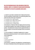 NU 578 PHARMACOLOGY FOR ADVANCED PRACTICE NURSES&colon; UNITS 1-5 COMPLETE EXAM QUESTION BANK &lpar;UNIVERSITY OF SOUTH ALABAMA 2026-2027&rpar;