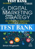 TEST BANK for Digital Marketing Strategy&colon; An Integrated Approach to Online Marketing&comma; 3rd Edition by Simon Kingsnorth&comma; Verified Chapters 1 - 22&comma; Complete Newest Version
