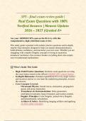 SPI - final exam review guide &vert; Real Exam Questions with 100&percnt; Verified Answers &vert; Newest Update 2026 &ndash; 2027 &lpar;Graded A&plus;&rpar;