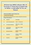 NIH Stroke Scale &lpar;NIHSS&rpar; Certification 2026 &vert; All &NewLine;Test Groups A&ndash;F Answer Keys & Complete Guide &NewLine;for Patients 1&ndash;6 Latest Update This Year Just &NewLine;Released