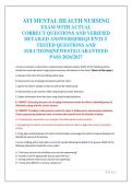 ATI MENTAL HEALTH NURSING&NewLine;EXAM WITH ACTUAL&NewLine;CORRECT QUESTIONS AND VERIFIED&NewLine;DETAILED ANSWERS&vert;FREQUENTLY&NewLine;TESTED QUESTIONS AND&NewLine;SOLUTIONS&vert;NEWEST&vert;GUARANTEED&NewLine;PASS 2026&sol;2027