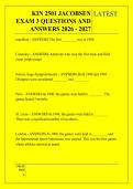 KIN 2501 JACOBSEN &NewLine;EXAM 3 QUESTIONS AND &NewLine;ANSWERS 2026 - 2027 