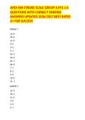 APEX NIH STROKE SCALE GROUP A PTS 1-6 QUESTIONS WITH CORRECT VERIFIED ANSWERS UPDATED 2026&sol;2027 BEST RATED A&plus; FOR SUCCESS