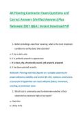 AK Flooring Contractor Exam Questions and &NewLine;Correct Answers &lpar;Verified Answers&rpar; Plus &NewLine;Rationale 2027 Q&A&vert; Instant Download Pdf 