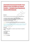 &lbrack;Test Bank&rsqb; Environmental Health&colon; From Global to Local&comma; 3rd Edition by Howard Frumkin &mdash; Complete Exam Questions & Answers