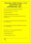 NIAGARA 4 CERT EXAM &NewLine;QUESTIONS AND &NewLine;ANSWERS 2026 - 2027