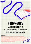 FOR4803 Assignment 2 MEMO &vert; Due 15 October 2026