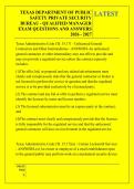 TEXAS DEPARTMENT OF PUBLIC &NewLine;SAFETY PRIVATE SECURITY &NewLine;BUREAU - QUALIFIED MANAGER &NewLine;EXAM QUESTIONS AND ANSWERS &NewLine;2026 - 2027