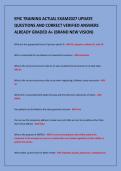 EPIC TRAINING ACTUAL EXAM2027 UPDATE&NewLine;QUESTIONS AND CORRECT VERIFIED ANSWERS&NewLine;ALREADY GRADED A&plus; &lpar;BRAND NEW VISION&rpar;