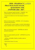 PHM - PHARMACY &NewLine;PRACTICE II EOT EXAM &NewLine;QUESTIONS AND &NewLine;ANSWERS 2026 - 2027