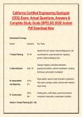 California Certified Engineering Geologist &NewLine;&lpar;CEG&rpar; Exam&colon; Actual Questions&comma; Answers & &NewLine;Complete Study Guide &lpar;BPELSG 2026&rpar; Instant &NewLine;Pdf Download Now