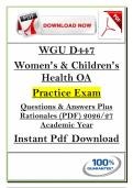 WGU D447 Women's & Children's Health OA &lpar;PDF&rpar; &vert; &lpar;2026&sol;27&rpar; Nursing Q&A &vert; Instant Pdf Download