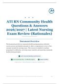 ATI RN Community Health 50&plus; Questions & Answers 2026&sol;2027 &vert; Latest Nursing Exam Review &lpar;Rationales&rpar;