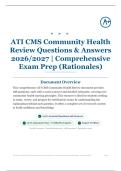 ATI CMS Community Health Review 185&plus; Questions & Answers 2026&sol;2027 &vert; Comprehensive Exam Prep &lpar;Rationales&rpar;