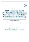 ATI Community Health Proctored Exam 70&plus; Questions & Answers 2026&sol;2027 &vert; Latest Verified Exam &lpar;Rationales&rpar;