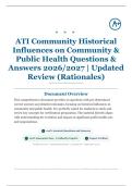 ATI Community Historical Influences on Community & Public Health 20&plus; Questions & Answers 2026&sol;2027 &vert; Updated Review &lpar;Rationales&rpar;