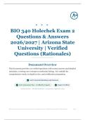 BIO 340 Holechek Exam 2 170&plus; Questions & Answers 2026&sol;2027 &vert; Arizona State University &vert; Verified Questions &lpar;Rationales&rpar;