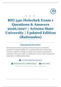 BIO 340 Holechek Exam 1 15&plus; Questions & Answers 2026&sol;2027 &vert; Arizona State University &vert; Updated Edition &lpar;Rationales&rpar;
