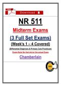 NR 511 Midterm Exams &ndash; Differential Diagnosis & Primary Care Practice Chamberlain