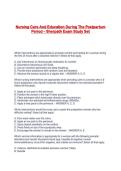 Nursing Care And Education During The Postpartum Period &ndash; Sherpath Exam Study Set