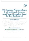 ATI Capstone Pharmacology 1 & 2 100&plus; Questions & Answers 2026&sol;2027 &vert; Complete Exam Review &lpar;Rationales&rpar;