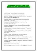 10TH GRADE BIOLOGY FINAL EXAM QUESTIONS AND ANSWERS RATED A&plus;