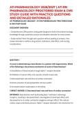 ATI PHARMACOLOGY 2026&sol;2027 &vert; ATI RN PHARMACOLOGY PROCTORED EXAM & CMS STUDY GUIDE WITH PRACTICE QUESTIONS AND DETAILED RATIONALES