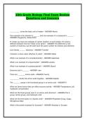 10th Grade Biology Final Exam Review Questions and Answers
