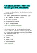 VATI GREEN LIGHT EXAM SCRIPT WITH&NewLine;VERIFIED QUESTIONS AND ANSWERS